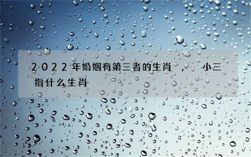 2022年婚姻有第三者的生肖,小三指什么生肖